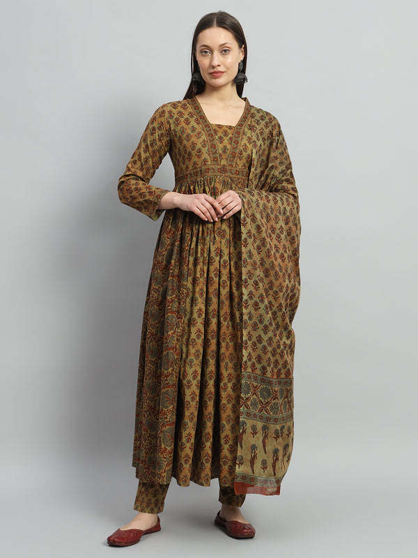 Printed Cotton Kurta Set with Dupatta for Women Wear