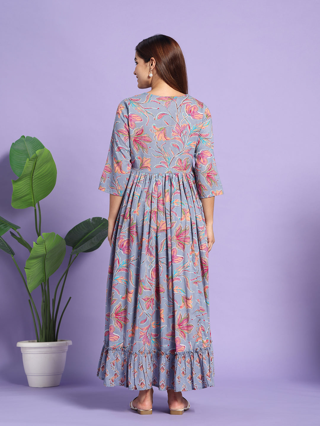 The Dusk & Bloom Maternity-to-Nursing Maxi Dress