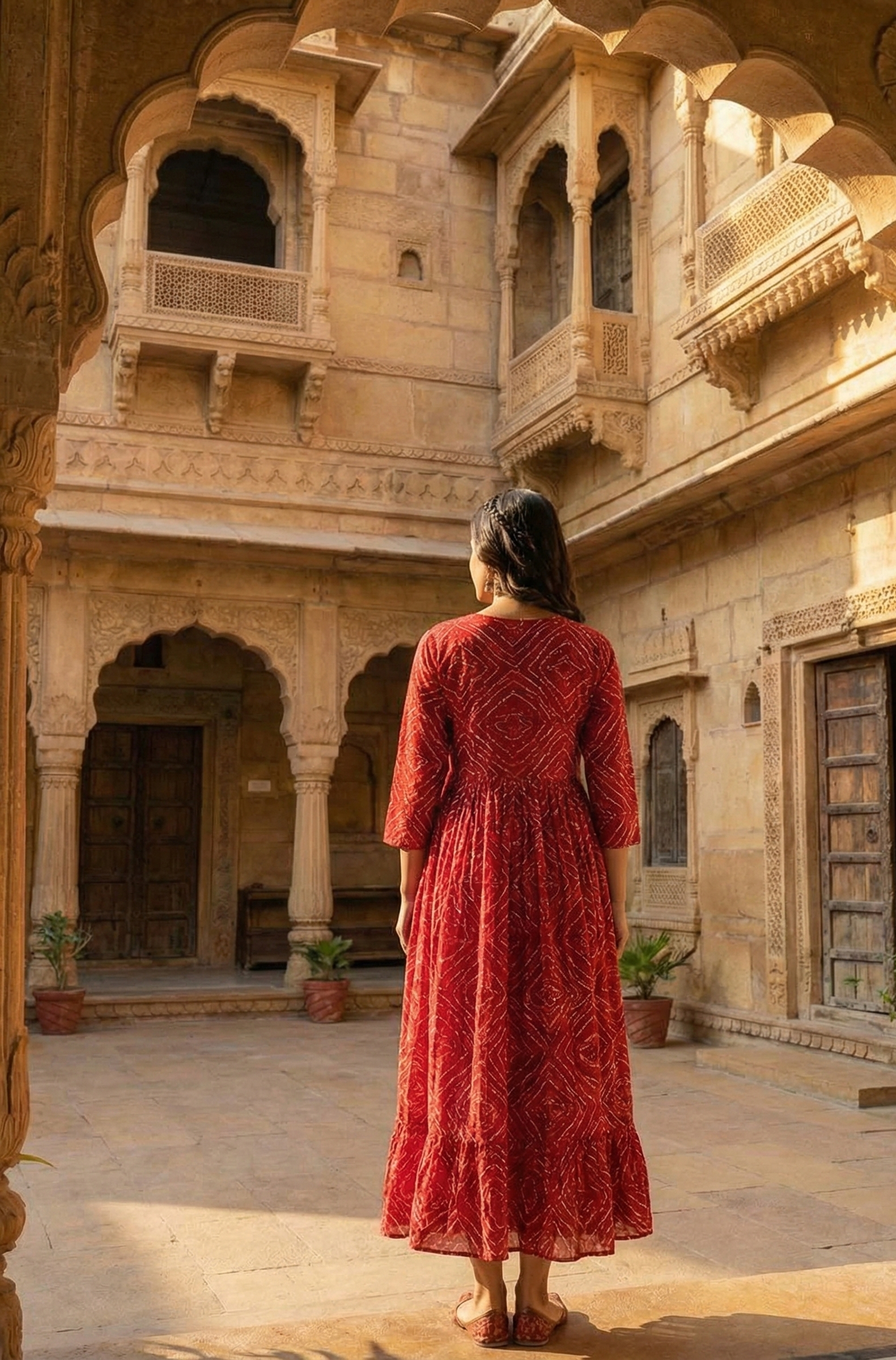 Elegant Floral Print Cotton Anarkali Kurta Set with Dupatta – Breathable Ethnic Wear for Women