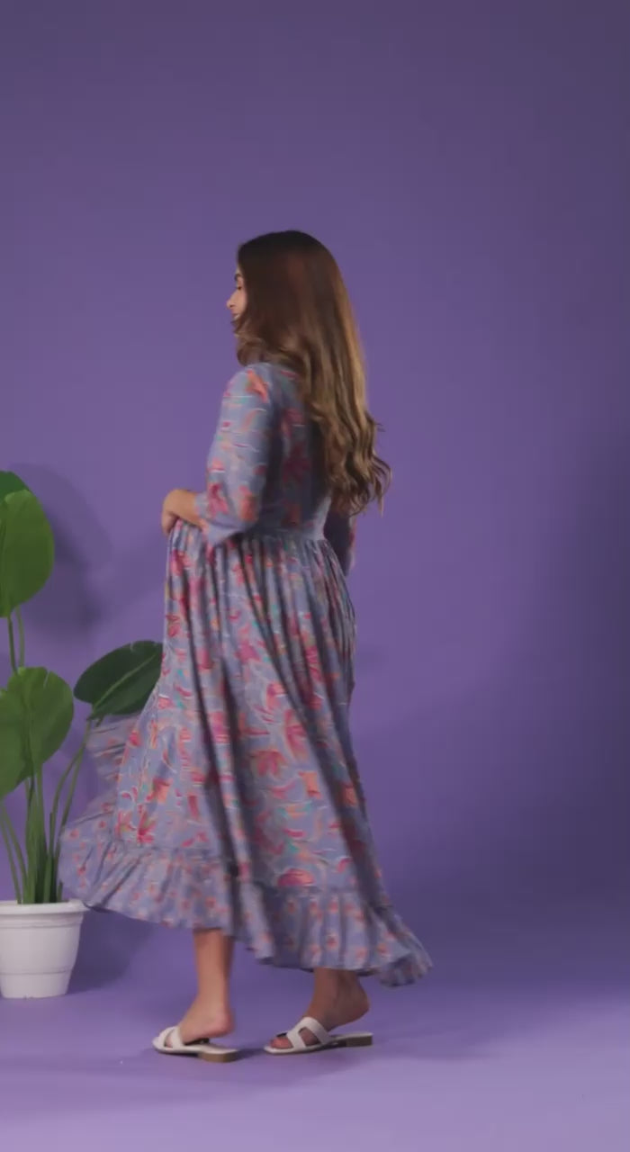 The Dusk & Bloom Maternity-to-Nursing Maxi Dress
